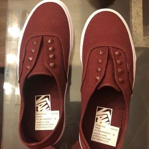 Maroon studded vans